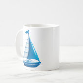 Blauwe Zeilboot Koffiemok (Voorkant links)