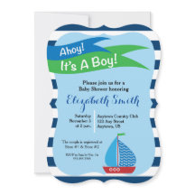 Blauwe zeilboot Nautical Boy Baby shower