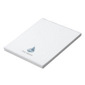 Blauwe zeilboot Nautical Stripe Notitieblok (Linkerzijde)