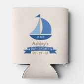Blauwe zeilboot, nautisch Baby shower Blikjeskoeler (Achterkant)