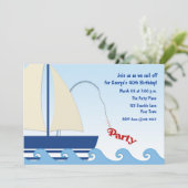 Blauwe Zeilboot, neusthema Kaart (Staand voorkant)