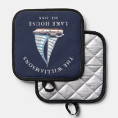 Blauwe zeilen boot nautische aangepaste naam Lake  Pannenlap (Voorkant / Achterkant)