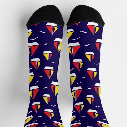 Blauwe Zeiljachten Cruiseschip Sokken (Top)