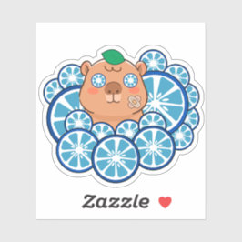 Blauwe Zen Capybara Spa Dag met Verband Sticker