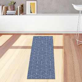 Blauwe Zeshoek Patroon Yoga Mat