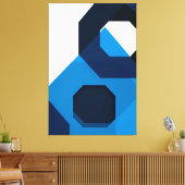Blauwe zeshoekige kunst canvas afdruk (Insitu (Woonkamer))