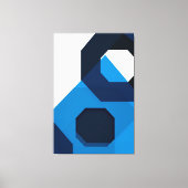Blauwe zeshoekige kunst canvas afdruk (Voorkant)