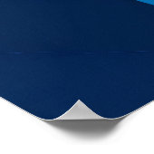 Blauwe zeshoekige kunst poster (Hoek)
