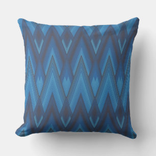 Blauwe Zig Zag Buitenkussen