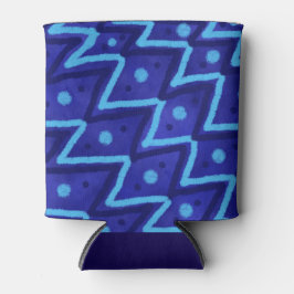 Blauwe Zig Zag Stippen Funky Patroon Blikjeskoeler