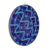 Blauwe Zig Zag Stippen Funky Patroon Dartbord (Voorkant Links)