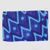 Blauwe Zig Zag Stippen Funky Patroon  Golfhanddoek (Horizontaal)
