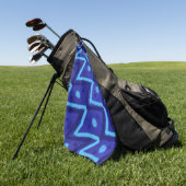Blauwe Zig Zag Stippen Funky Patroon  Golfhanddoek (Groen)