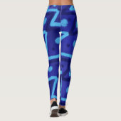 Blauwe Zig Zag Stippen Funky Patroon Leggings (Achterkant)