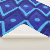 Blauwe Zig Zag Stippen Funky Patroon  Sherpa Deken (3/4)