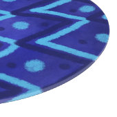 Blauwe Zig Zag Stippen Funky Patroon  Snijplank (Hoek)