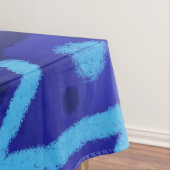 Blauwe Zig Zag Stippen Funky Patroon Tafelkleed (Voorbeeld)