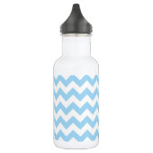 Blauwe Zigzag, Blauwe Chevron, Geometrisch Patroon Waterfles (Links)