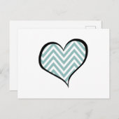 Blauwe zigzag, Blauwe Chevron, Zigzag Pattern, Hea Briefkaart (Voorkant / Achterkant)