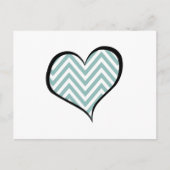 Blauwe zigzag, Blauwe Chevron, Zigzag Pattern, Hea Briefkaart (Voorkant)