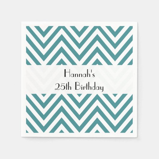 Blauwe zigzag, Chevron, zigzag Pattern, Birthday Servetten (Voorkant)