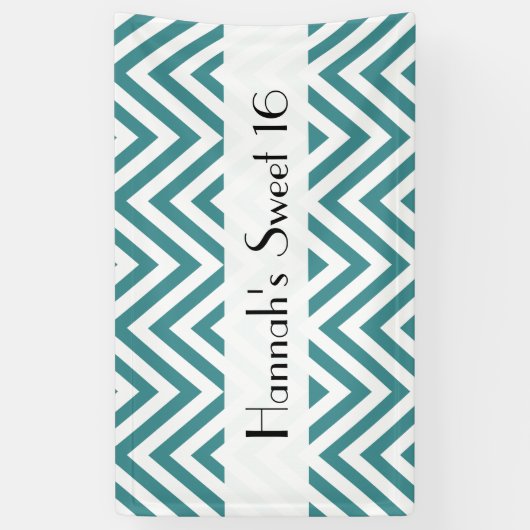 Blauwe zigzag, Chevron, zigzagpatroon, zoet 16 Spandoek (Verticaal)