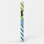 Blauwe zigzag, groene zigzag, Chevron, monogram Case-Mate iPhone Case (Achterkant/rechts)