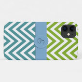 Blauwe zigzag, groene zigzag, Chevron, monogram Case-Mate iPhone Case (Achterkant (horizontaal))