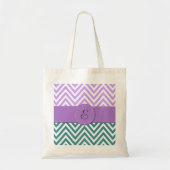 Blauwe zigzag, Paarse zigzag, Chevron, monogram Tote Bag (Voorkant)