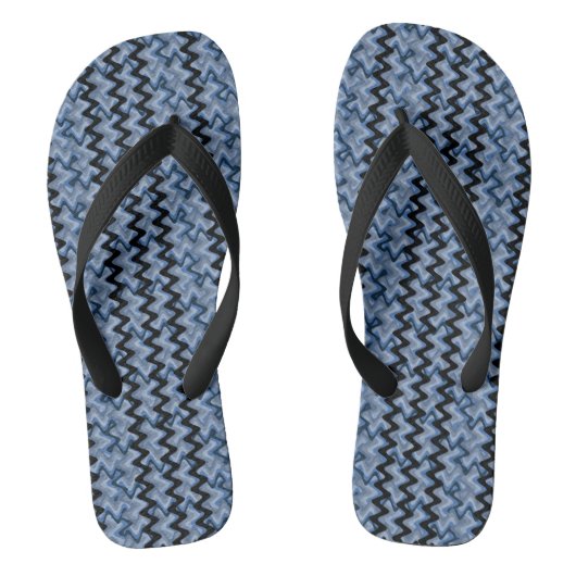 Blauwe zigzag Teenslippers (Voetbed)