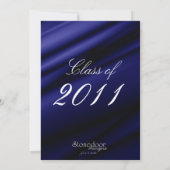 Blauwe zijde 2 Afstuderen Uitnodiging/Aankondiging Kaart (Achterkant)