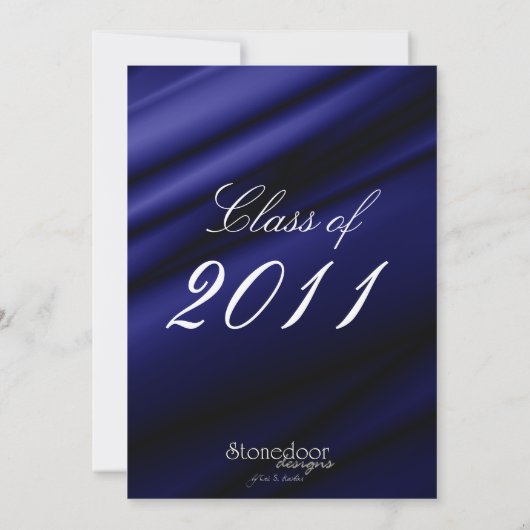 Blauwe zijde 2 Afstuderen Uitnodiging/Aankondiging Kaart (Achterkant)