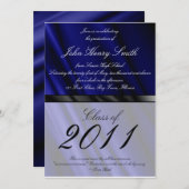 Blauwe zijde 2 Afstuderen Uitnodiging/Aankondiging Kaart (Voorkant / Achterkant)