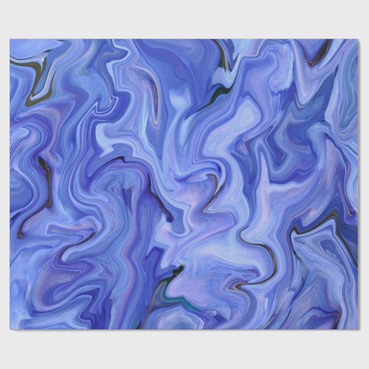 Blauwe zijde abstract cadeaupapier (Vlak)