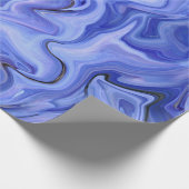 Blauwe zijde abstract cadeaupapier (Hoek)