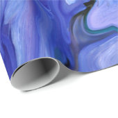 Blauwe zijde abstract cadeaupapier (Rol Hoek)