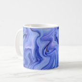 Blauwe zijde abstract koffiemok (Voorkant links)
