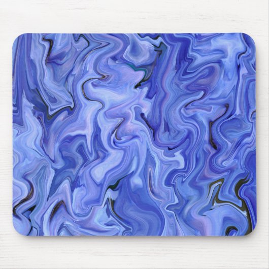 Blauwe zijde abstract muismat (Voorkant)