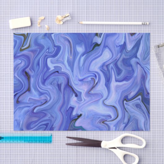 Blauwe zijde abstract tissuepapier (Craft)