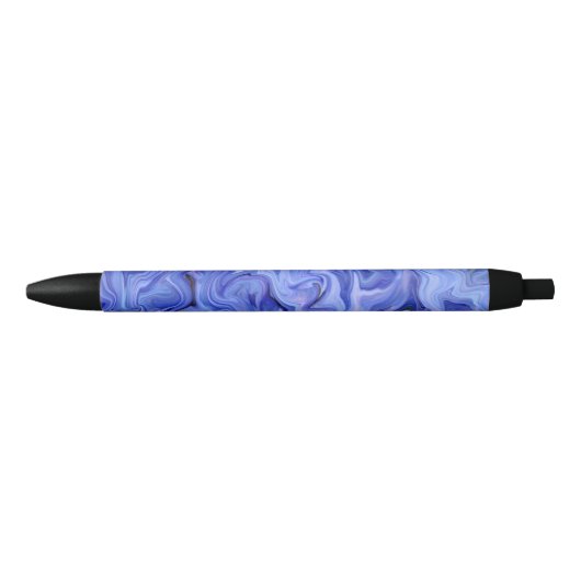Blauwe zijde abstract zwarte inkt pen (Voorkant)
