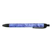 Blauwe zijde abstract zwarte inkt pen (Bodem)