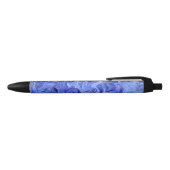 Blauwe zijde abstract zwarte inkt pen (Bovenkant)