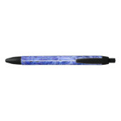 Blauwe zijde abstract zwarte inkt pen (Achterkant)