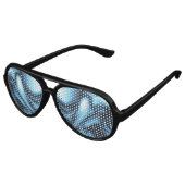 Blauwe Zijde Aviator Zonnebril (Gekanteld)