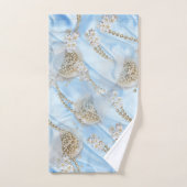 Blauwe Zijde en Ivory Champaign Pearls Bad Handdoek (Handdoek)