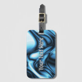 Blauwe Zijde golf Bagagelabel (Voorkant (verticaal))