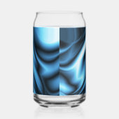 Blauwe Zijde golf Blikvorm Glas (Rechts)