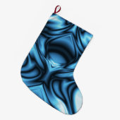 Blauwe Zijde golf Grote Kerstsok (Voorkant (Hangend))