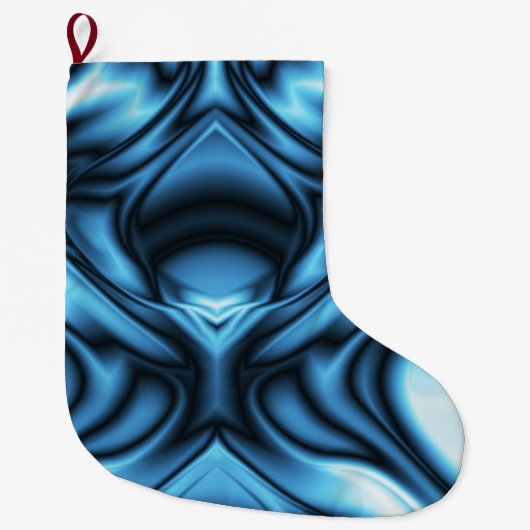 Blauwe Zijde golf Grote Kerstsok (Voorkant)