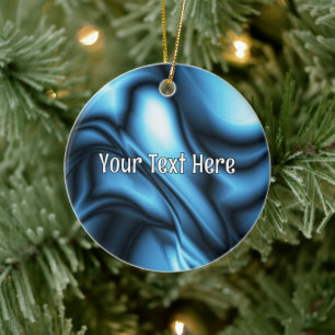 Blauwe Zijde golf Keramisch Ornament